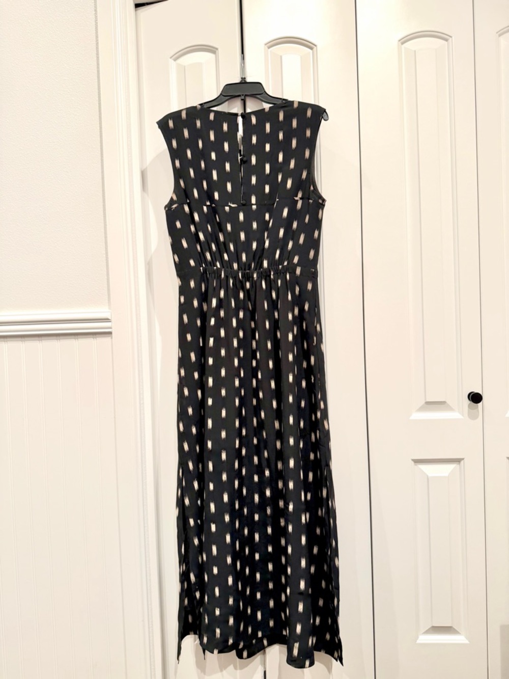 Madewell Women’s Ikat  Brushed Silk Maxi Dress Black/Cream SZ: 10 - Picture 11 of 11